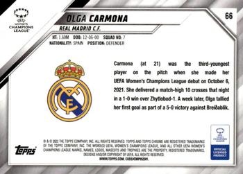 2021-22 Topps Chrome UEFA Women's Champions League #66 Olga Carmona Back
