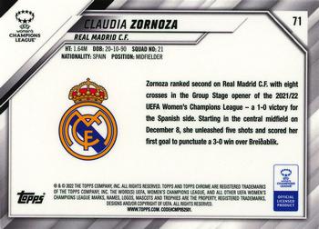 2021-22 Topps Chrome UEFA Women's Champions League #71 Claudia Zornoza Back