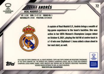 2021-22 Topps Chrome UEFA Women's Champions League #72 Ivana Andrés Back