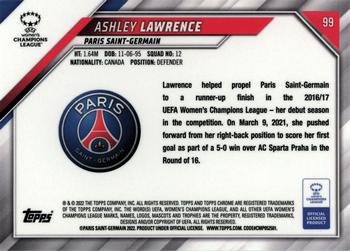2021-22 Topps Chrome UEFA Women's Champions League #99 Ashley Lawrence Back