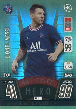 2021-22 Topps Match Attax Champions & Europa League - Hat-Trick Hero Limited Edition Update #LE U1 Lionel Messi Front