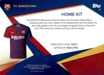 2021-22 Topps FC Barcelona #47 Home Kit Back