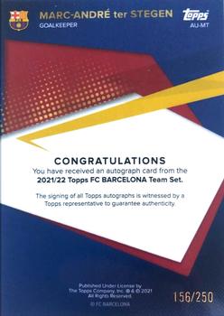 2021-22 Topps FC Barcelona - Autographs #AU-MT Marc-Andre ter Stegen Back