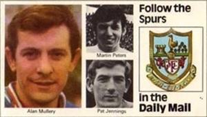 1970 Daily Mail 1st Division Wallchart #NNO Alan Mullery, Pat Jennings, Martin Peters Front