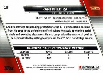 2021-22 Topps Chrome Bundesliga #18 Rani Khedira Back