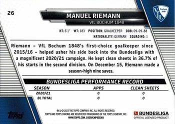 2021-22 Topps Chrome Bundesliga #26 Manuel Riemann Back
