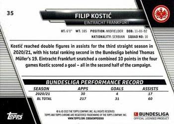 2021-22 Topps Chrome Bundesliga #35 Filip Kostić Back