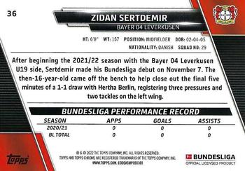 2021-22 Topps Chrome Bundesliga #36 Zidan Sertdemir Back