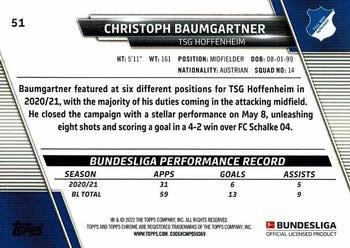 2021-22 Topps Chrome Bundesliga #51 Christoph Baumgartner Back