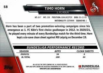 2021-22 Topps Chrome Bundesliga #58 Timo Horn Back