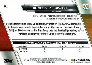 2021-22 Topps Chrome Bundesliga #61 Dominik Szoboszlai Back