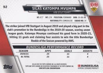 2021-22 Topps Chrome Bundesliga #92 Silas Katompa Mvumpa Back