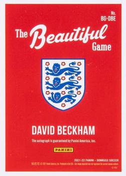 2021-22 Donruss - Beautiful Game Autographs Red #BG-DBE David Beckham Back