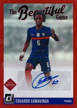 2021-22 Donruss - Beautiful Game Autographs Red #BG-ECM Eduardo Camavinga Front
