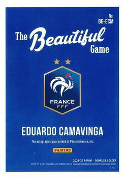 2021-22 Donruss - Beautiful Game Autographs Red #BG-ECM Eduardo Camavinga Back