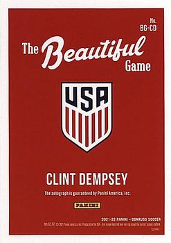 2021-22 Donruss - Beautiful Game Autographs Gold #BG-CD Clint Dempsey Back