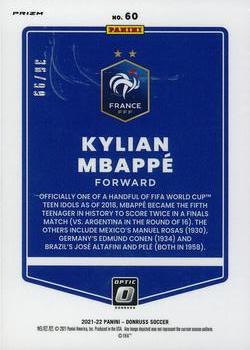 2021-22 Donruss - Optic Blue #60 Kylian Mbappe Back