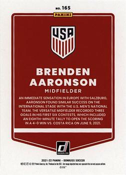 2021-22 Donruss - Holo Red Laser #165 Brenden Aaronson Back
