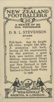 1927 Wills's New Zealand Footballers #20 Don Stevenson Back