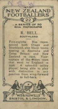 1927 Wills's New Zealand Footballers #22 Wampy Bell Back