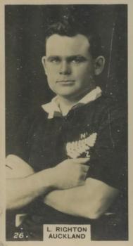 1927 Wills's New Zealand Footballers #26 Len Righton Front
