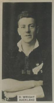 1927 Wills's New Zealand Footballers #42 Don Wright Front