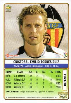 2004-05 Mundicromo Las Fichas de la Liga 2005 #6 Curro Torres Back