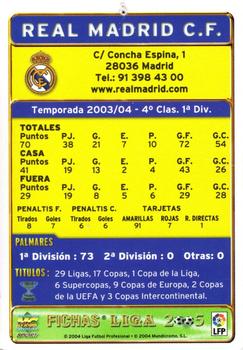 2004-05 Mundicromo Las Fichas de la Liga 2005 #82 Real Madrid C.F. Back