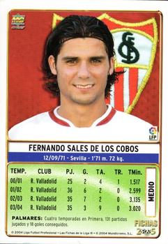 2004-05 Mundicromo Las Fichas de la Liga 2005 #152 Fernando Sales Back