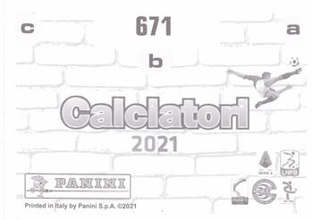 2020-21 Panini Calciatori Stickers #671 Ledian Memushaj / Stephane Omeonga / Raúl Asencio Back