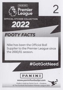 2021-22 Panini Premier League 2022 #2 Official Match Ball Back