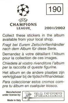 2001-02 Panini UEFA Champions League #190 Raimond van der Gouw Back