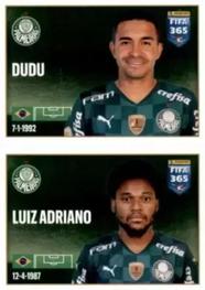 2022 Panini FIFA 365 The Golden World of Football #27a / 27b Dudu / Luiz Adriano Front