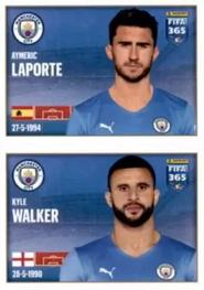 2022 Panini FIFA 365 The Golden World of Football #66a / 66b Aymeric Laporte / Kyle Walker Front