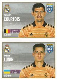 2022 Panini FIFA 365 The Golden World of Football #124a / 124b Thibaut Courtois / Andriy Lunin Front