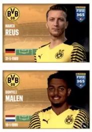 2022 Panini FIFA 365 The Golden World of Football #208a / 208b Marco Reus / Donyell Malen Front