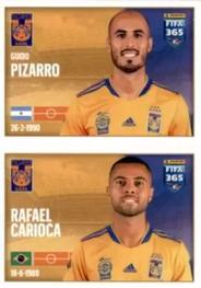 2022 Panini FIFA 365 The Golden World of Football #294a / 294b Guido Pizarro / Rafael Carioca Front