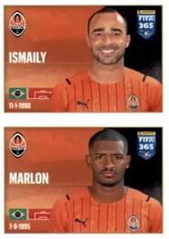 2022 Panini FIFA 365 The Golden World of Football #321a / 321b Ismaily / Marlon Front