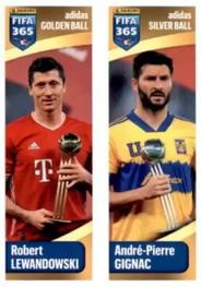 2022 Panini FIFA 365 The Golden World of Football #335a / 335b Robert Lewandowski / Andre-Pierre Gignac Front