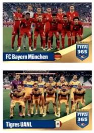 2022 Panini FIFA 365 The Golden World of Football #337a / 337b FC Bayern Munchen / Tigres UANL Front
