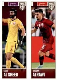 2022 Panini FIFA 365 The Golden World of Football #397a / 397b Saad Al Sheeb / Bassam Alrawi Front