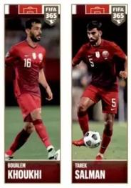 2022 Panini FIFA 365 The Golden World of Football #400a / 400b Boualem Khoukhi / Tarek Salman Front