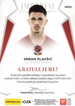 2020-21 SportZoo Fortuna:Liga 2. Serie - Imperial Scripted Memorabilia #IM05 Srdan Plavsic Back