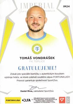 2020-21 SportZoo Fortuna:Liga 2. Serie - Imperial Scripted Memorabilia #IM24 Tomas Vondrasek Back