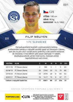 2021-22 SportZoo Fortuna:Liga #001 Filip Nguyen Back