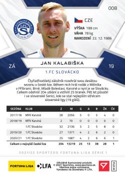 2021-22 SportZoo Fortuna:Liga #008 Jan Kalabiska Back