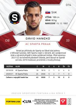2021-22 SportZoo Fortuna:Liga #014 David Hancko Back