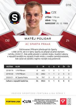 2021-22 SportZoo Fortuna:Liga #016 Matej Polidar Back