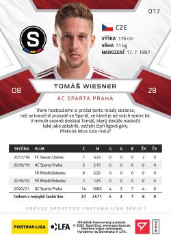 2021-22 SportZoo Fortuna:Liga #017 Tomas Wiesner Back