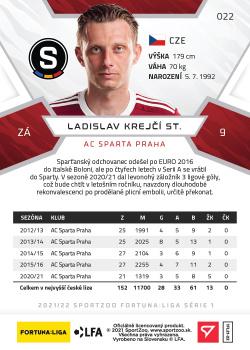 2021-22 SportZoo Fortuna:Liga #022 Ladislav Krejci Back